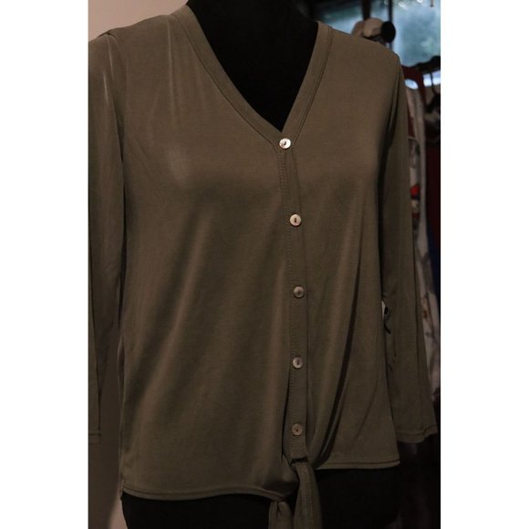 Green Envelope Los Angeles Army Green Top Size S - Picture 3 of 5